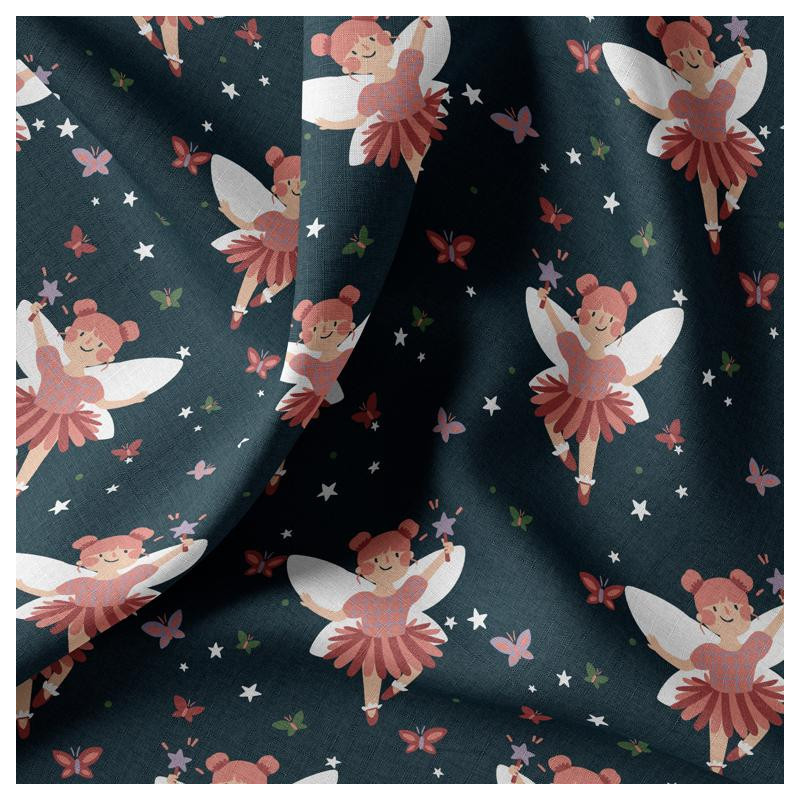 Printed Cotton MELUSINE Midnight / Pink Multicolored